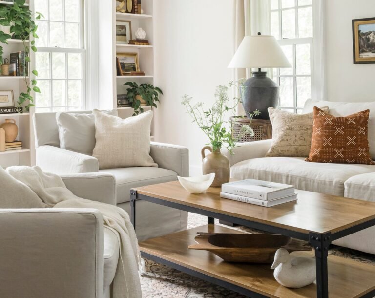 Vintage furniture adds elegance to modern spaces.